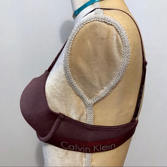 Calvin Klein “2/$20” NWOT Metallic Burgundy Demi Bra Women 34B - Picture 4 of 14